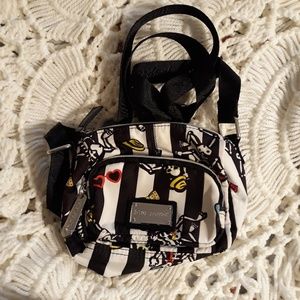 Betsey Johnson Black and White Striped Crossbody Bag